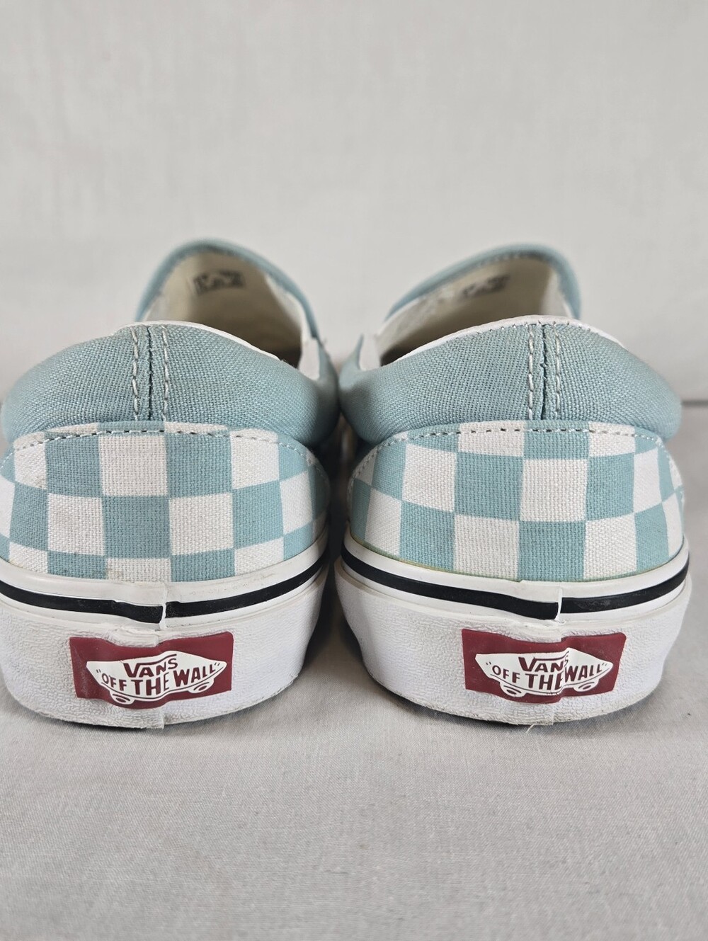 VANS Classic Slip-On Checkerboard Canvas Shoes Aqua Haze 8.5 Men 10 Women - Picture 3 of 7